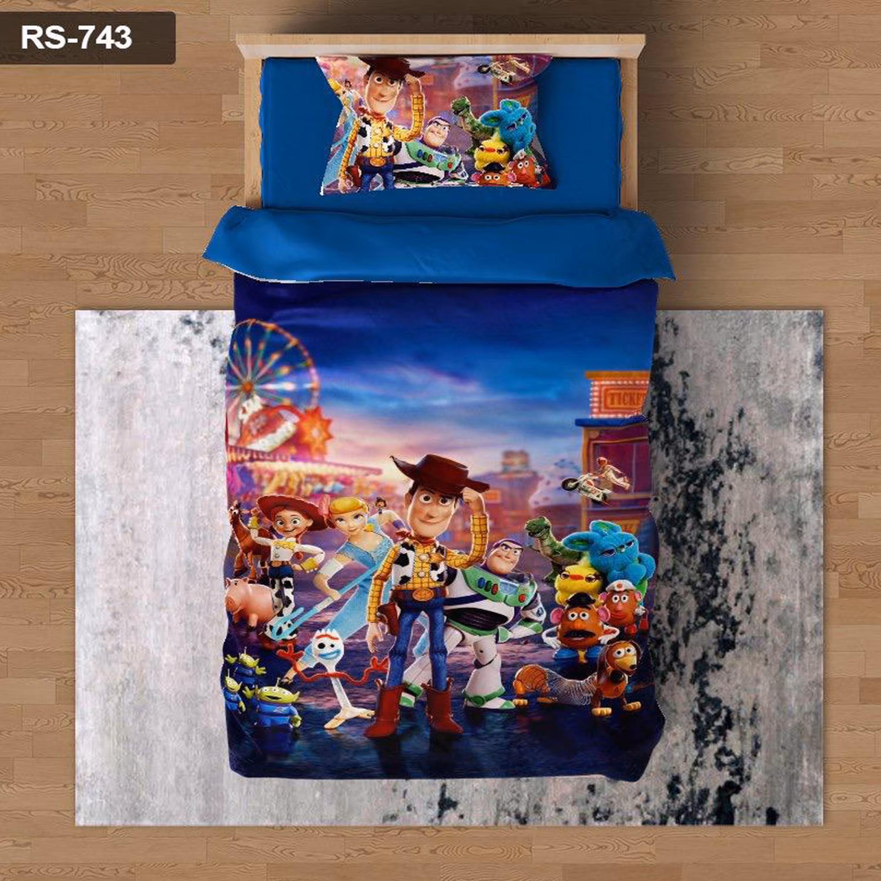 سرویس روتختی 1 نفره تنسل چاپی برندترک لند (Turk Land)  کد rs 743