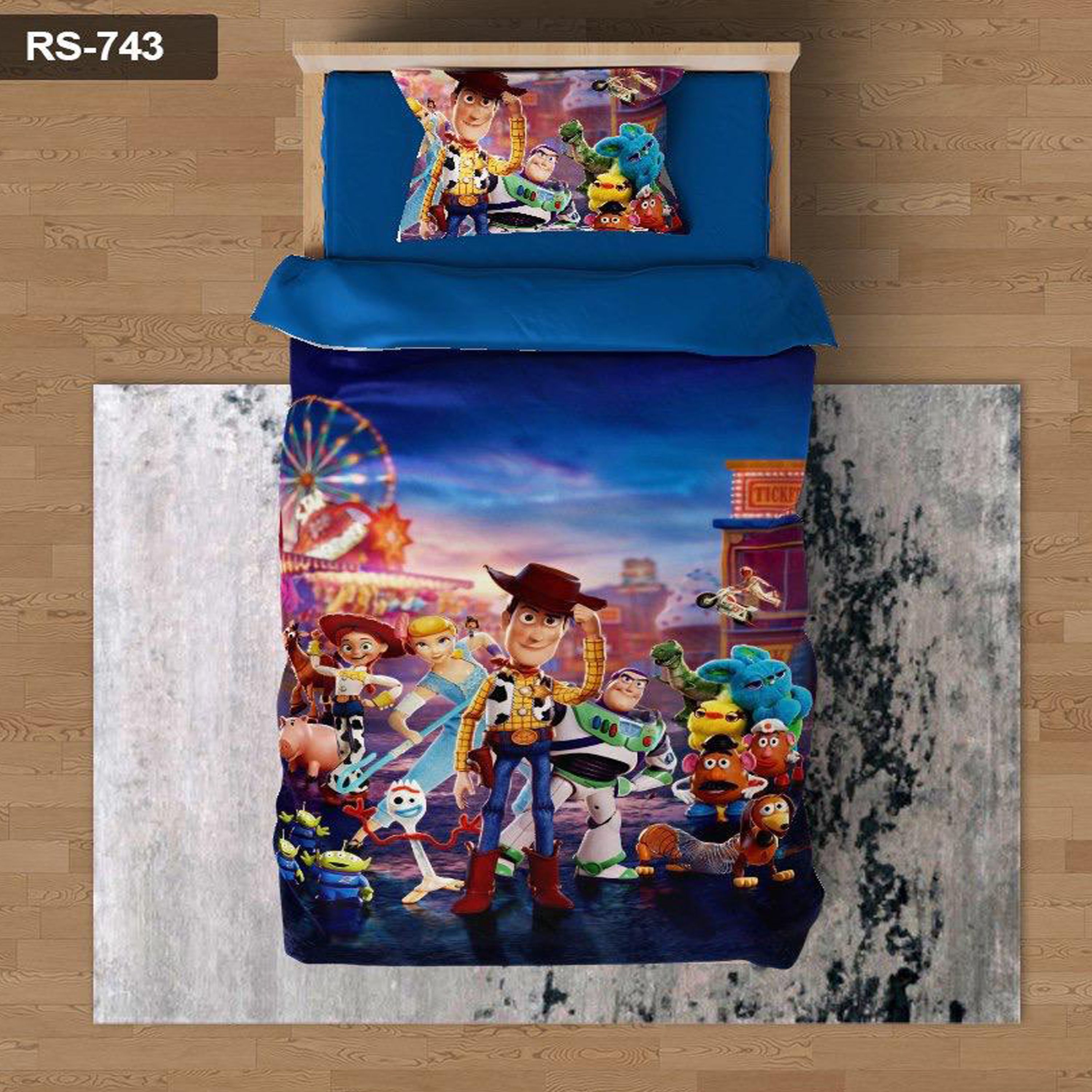 سرویس روتختی 1 نفره تنسل چاپی برندترک لند (Turk Land) کد rs 743