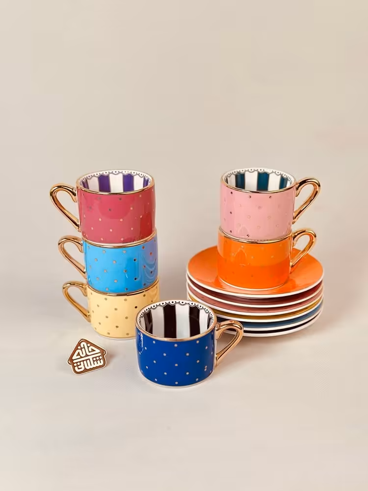 ست 6 عددی قهوه خوری فانتزی رنگی برندKOSOVA کد001718