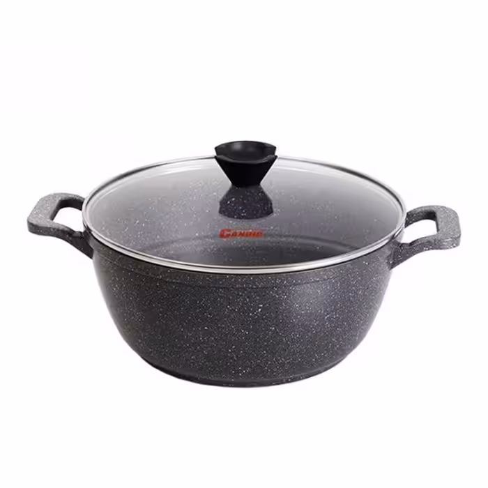 قابلمه کاندید مدل پروانه سایز 20 دو رو گرانیت خاکستری ( 3 تا 4 نفره )