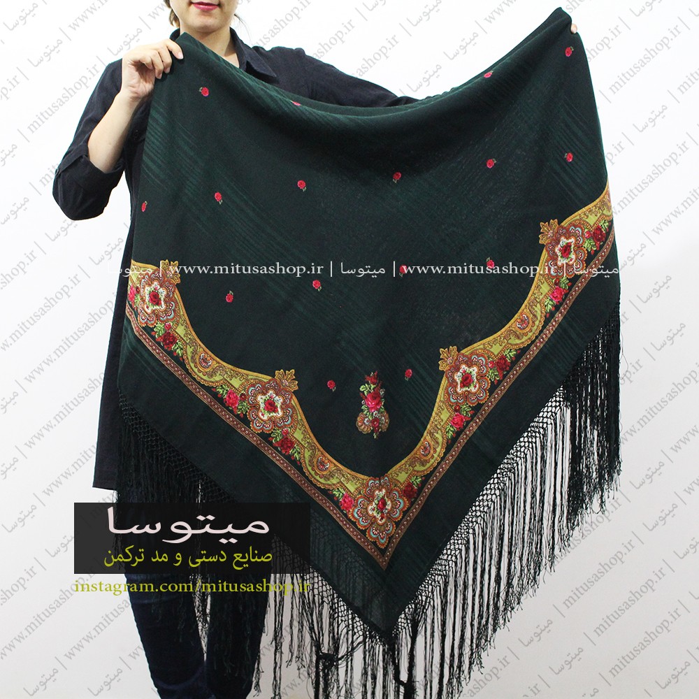 روسری ترکمن پشمی ترکمن