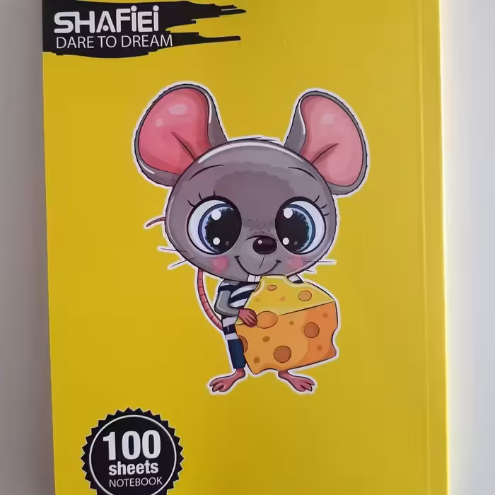 دفتر تک خط 100 برگ ته چسب فانتزی شفیعی