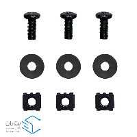پیچ و مهره رک گژنات مشکی و واشر بسته 50 عددی ونتولینک
