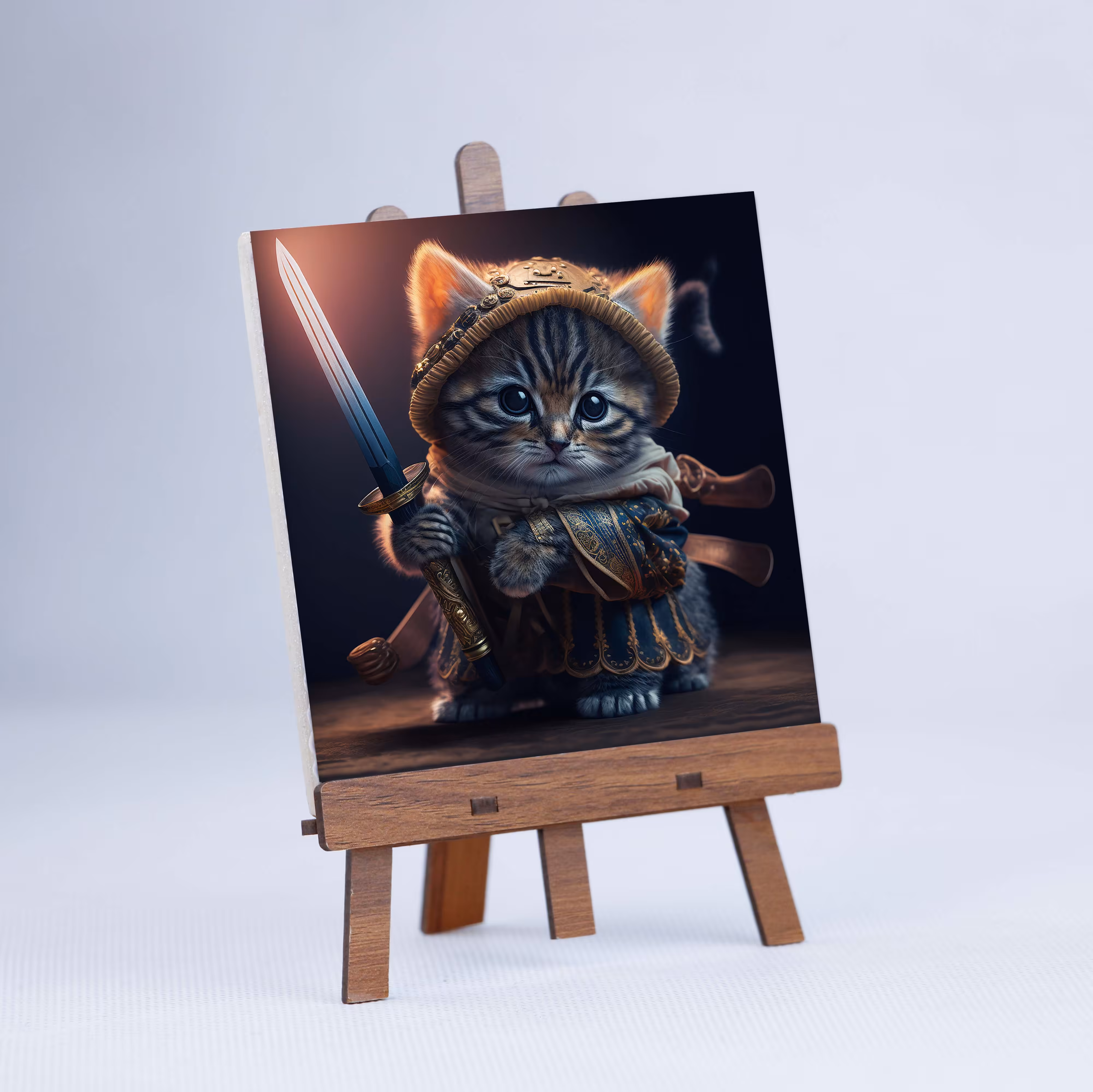  کاشی پایه بوم رومیزی دکوری طرح هوش مصنوعی گربه سایز 10 در 10 کد 015