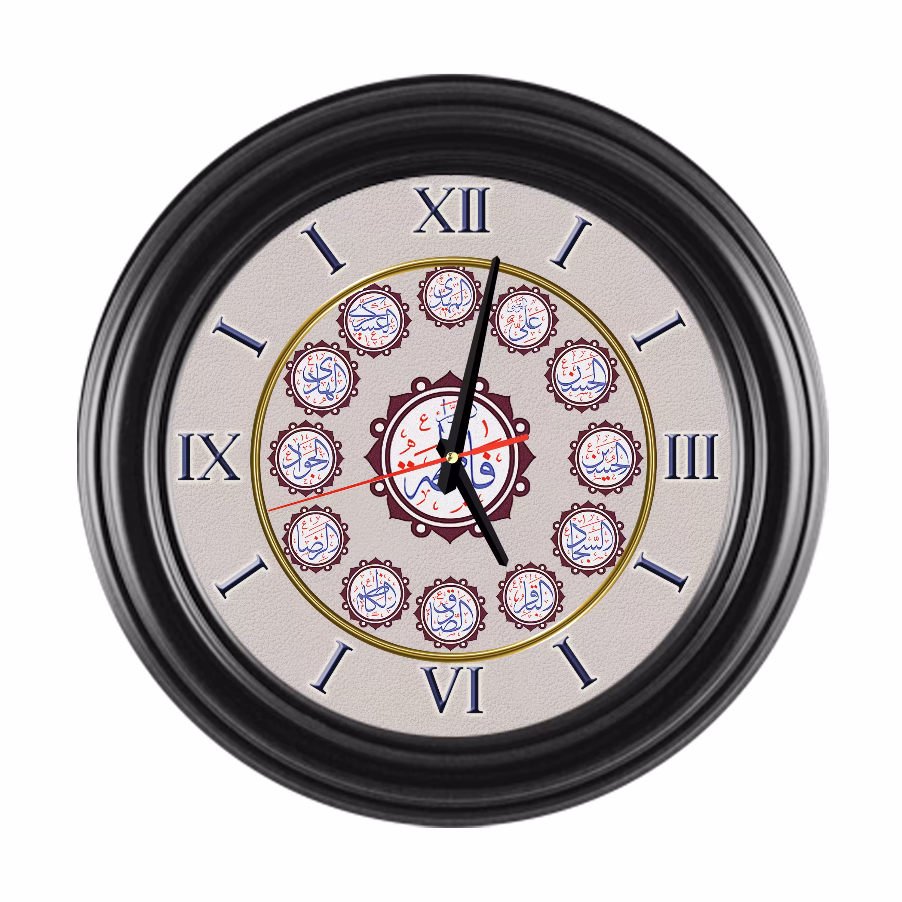 ساعت دیواری سه پله مشکی 50 سانت