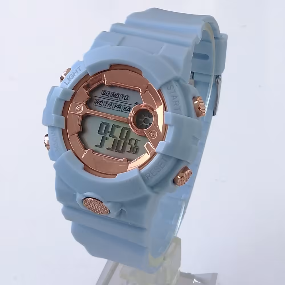 ساعت مچی دیجیتال پسرانه اسپرت آبی رزگلد چراغدار SPORT کادو ارزان کادو خاص تولد