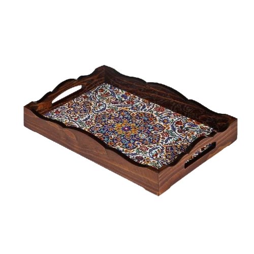 سینی دکوپاژ مستطیل کوچک طرح باغچه