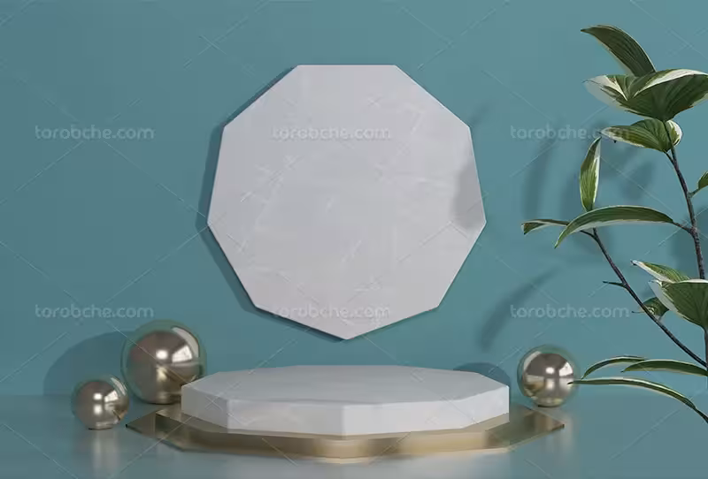 بک دراپ عکاسی محصولات با برگ | گرافیک با طعم تربچه