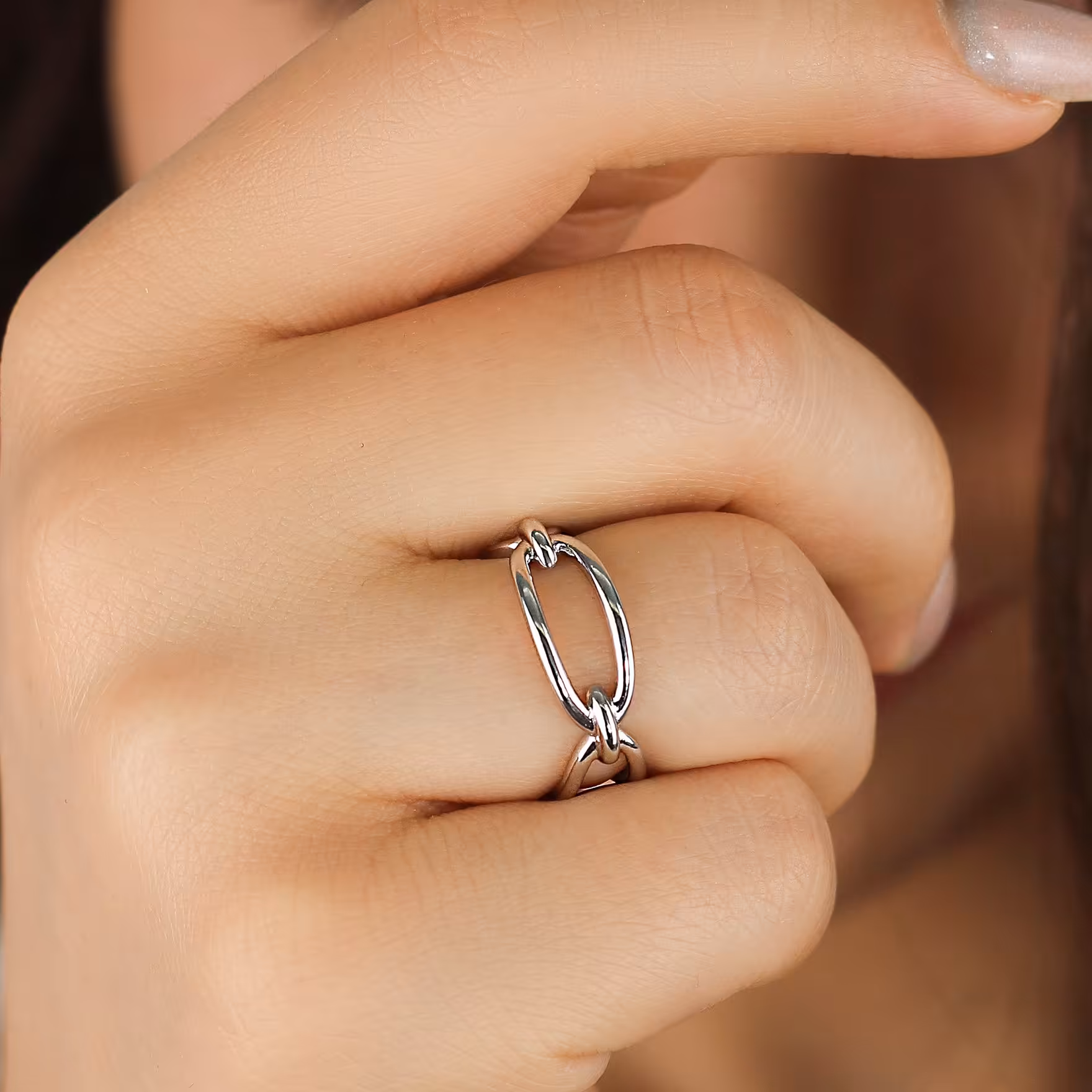 انگشتر ژوپینگ طرح طلا رنگ ثابت ضد حساسیت  AAE-170