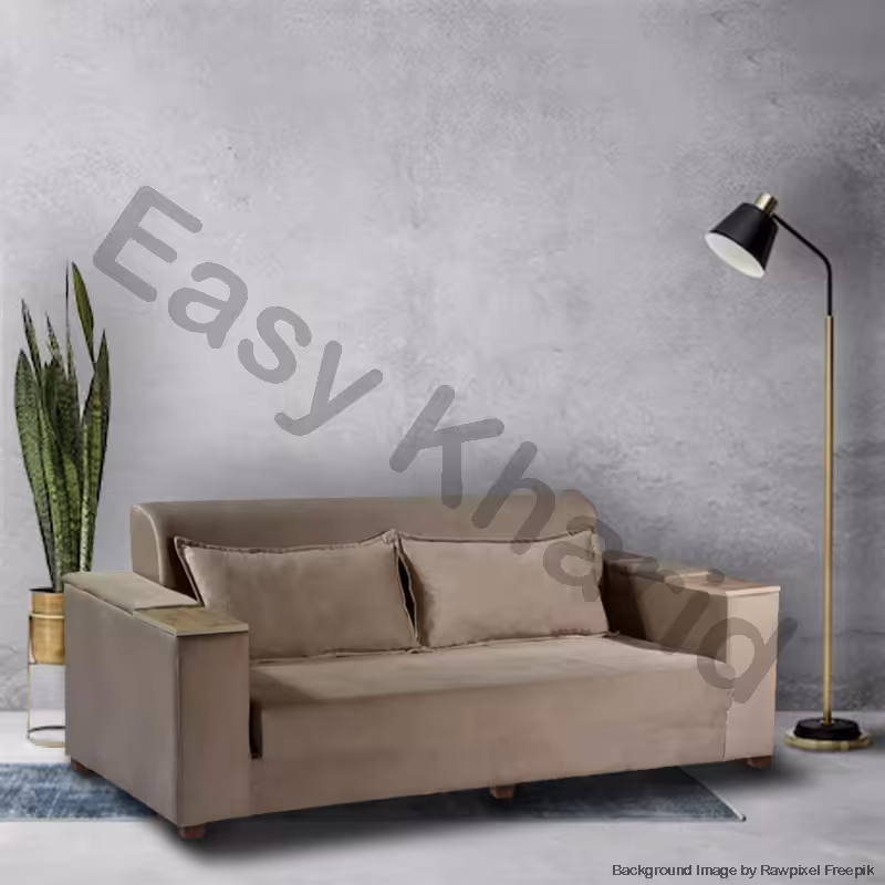 مبل تختخواب شو 2 نفره مدل آلما دسته عسلی