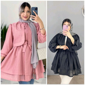 مانتو اسپرت زنانه کتان مدل عروسکی نهال