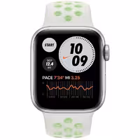 سری 6 نایکی آلومینیوم 44 میلیمتری مردانه قاب نقره ای با بند Spruce Aura/Vapor Green نایکی - Hiapple.ir