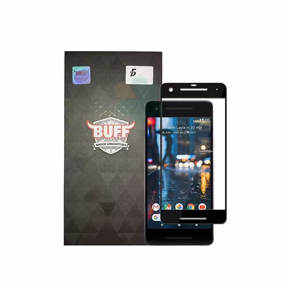محافظ صفحه شیشه‌ای بوف 5D برای گوشی گوگل پیکسل Google Pixel 2