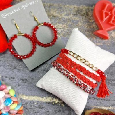 نیم ست کریستالی قرمز