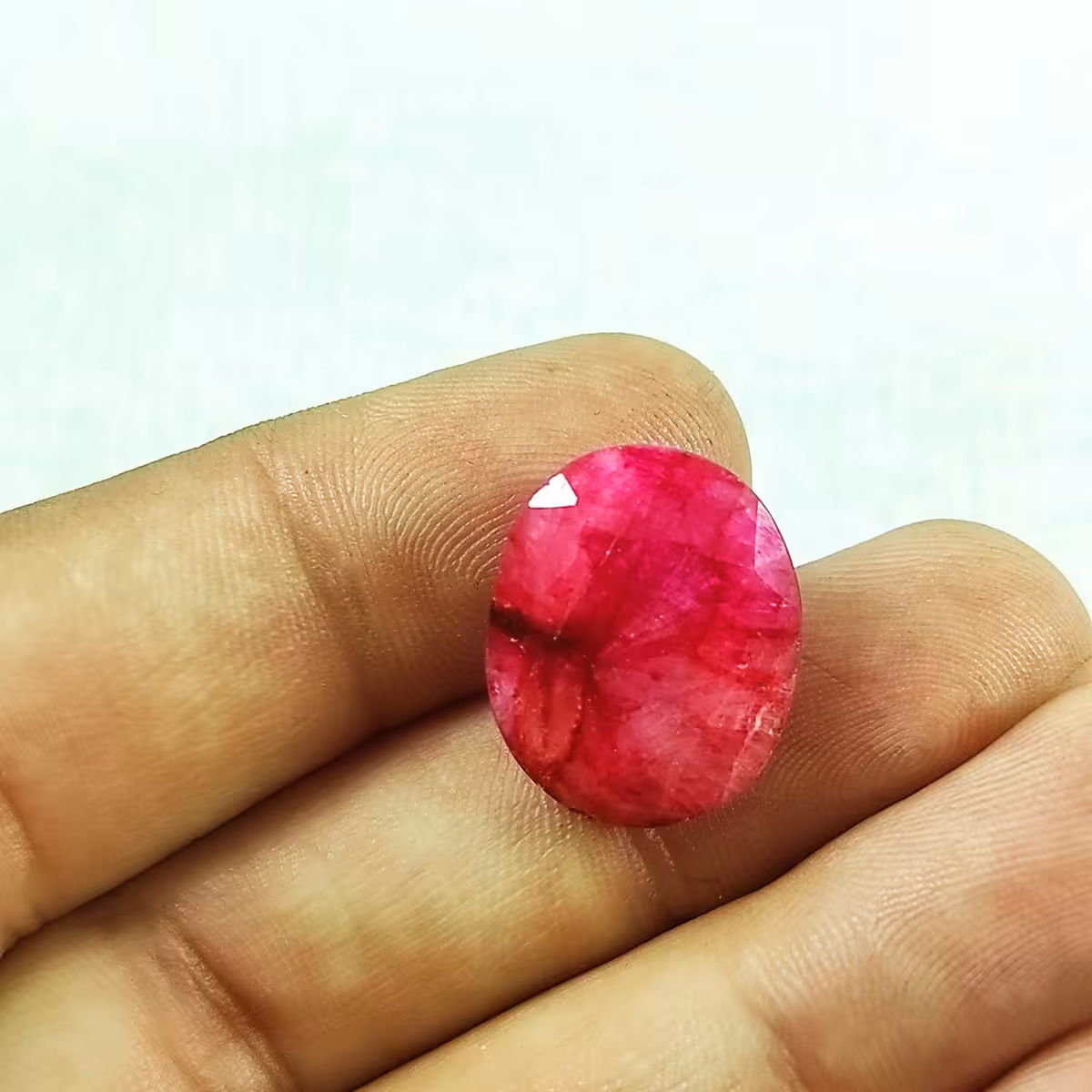 سنگ یاقوت سرخ طبیعی مدل بیضی کد 11591088