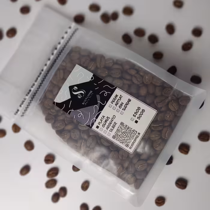 دانه ی قهوه 250 گرمی 100درصد عربیکا PLATA BLEND سیلورکافی