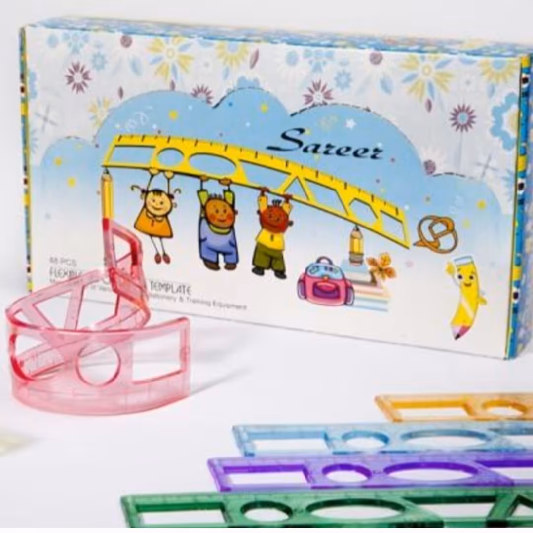 خط کش ژله ای 20 سانت شابلون دار صادراتی صریر