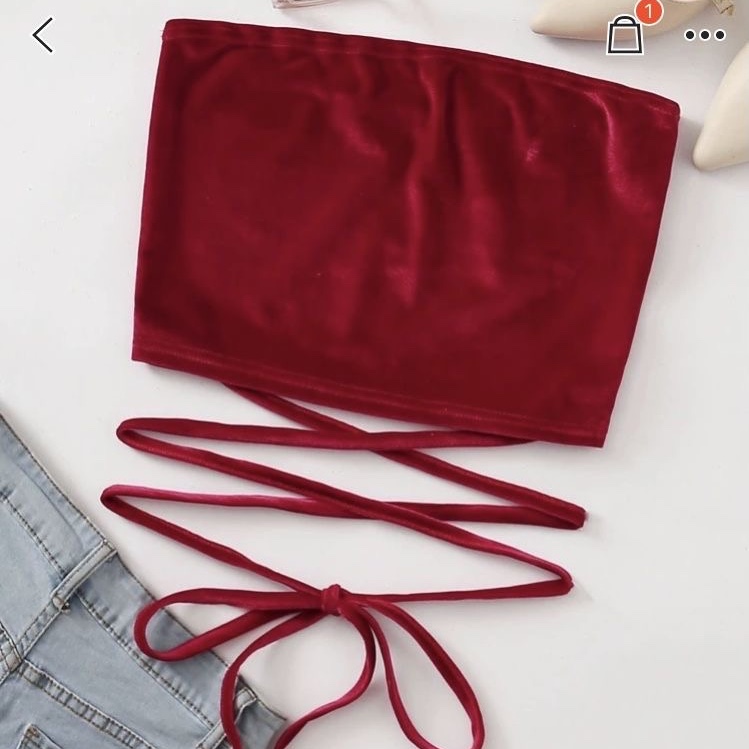 نیم تنه مخمل زرشکی