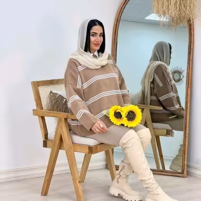 تونیک بافت زنانه تونیک قواره دار زنانه تونیک بافت لش