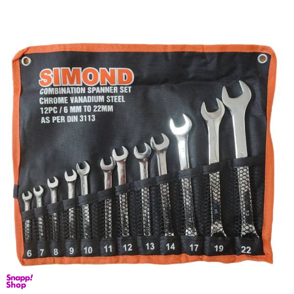 مجموعه 12 عددی آچار یکسر تخت یکسر رینگی سیموند مدل TM003