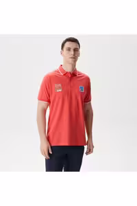 تی شرت یقه پولو قرمز مردانه آستین کوتاه اورجینال Nautica
