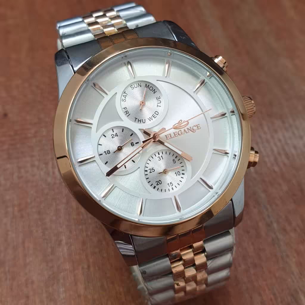 ساعت مچی مردانه الگانس بند استیل توپر ELEGANCE 