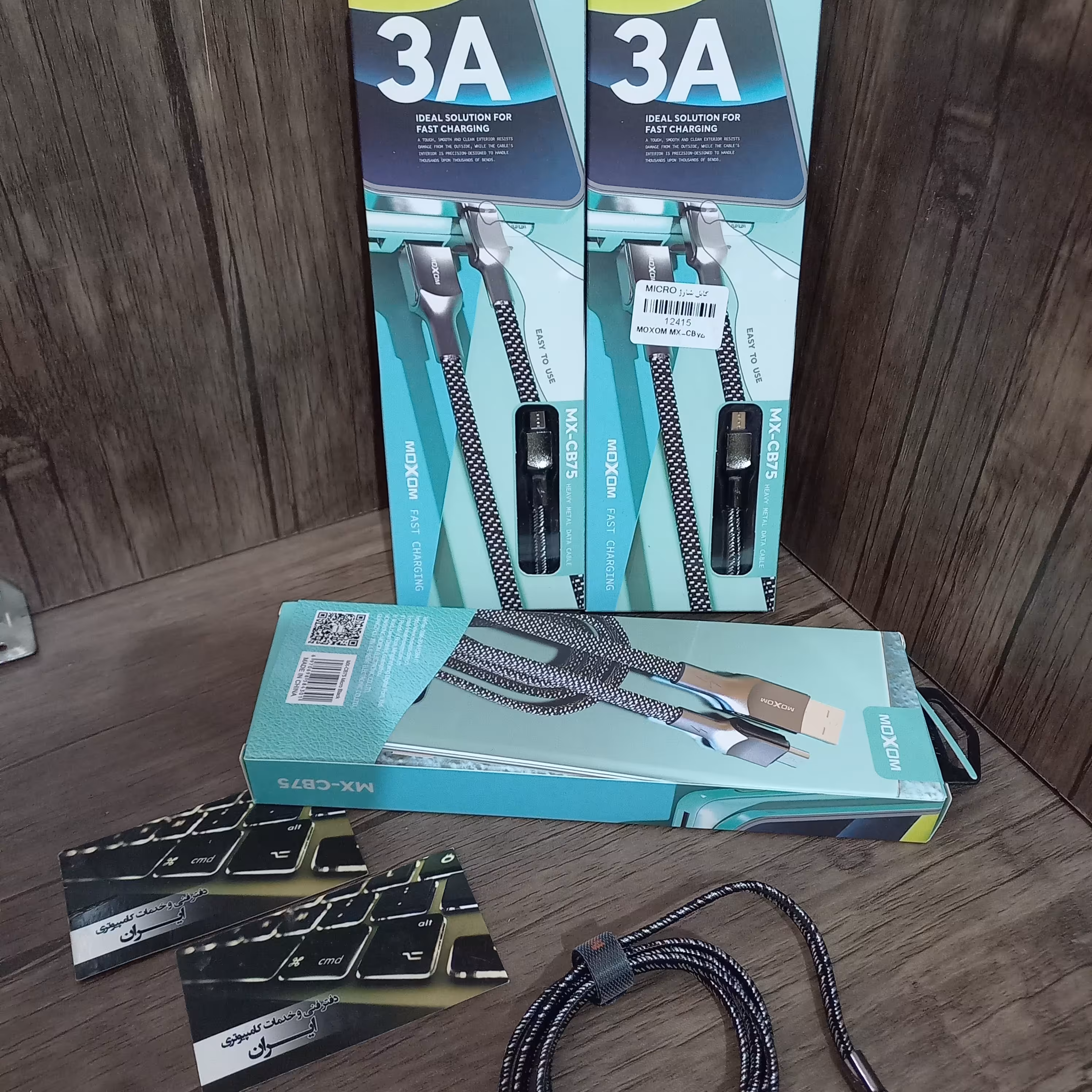 کابل شارژر اورجینال میکرو مدل MOXOM MX-CB75 MICRO,فست شارژ کیفیت عالی 3 آمپر