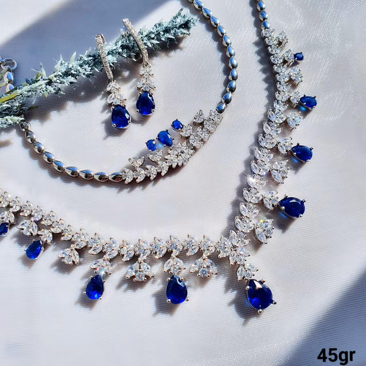 سرویس مارسا جواهری نقره عیار 925 آبکاری طلا رنگ ثابت تضمینی