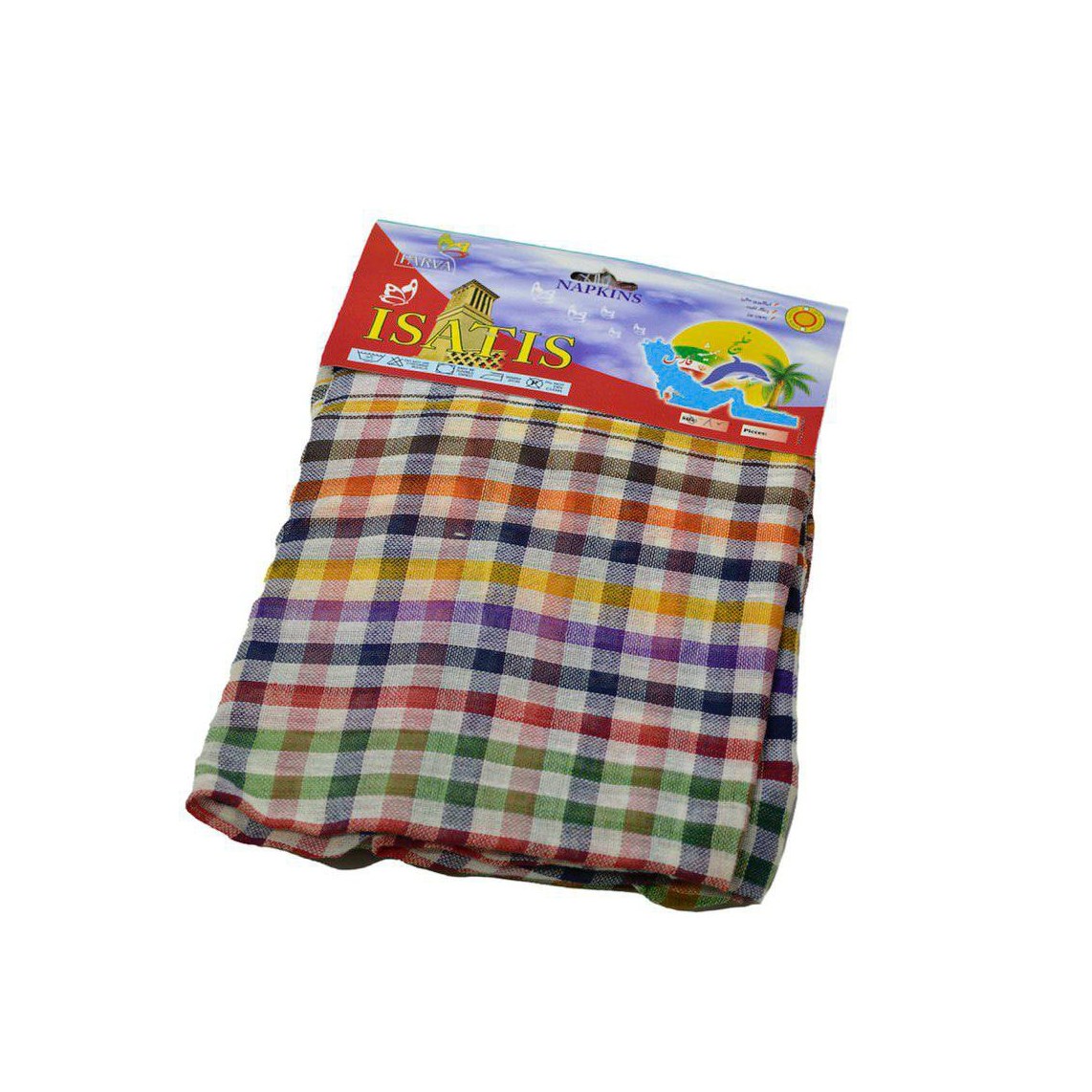 دستمال نخی مدل  شطرنجی درجه دو 6 عدد 