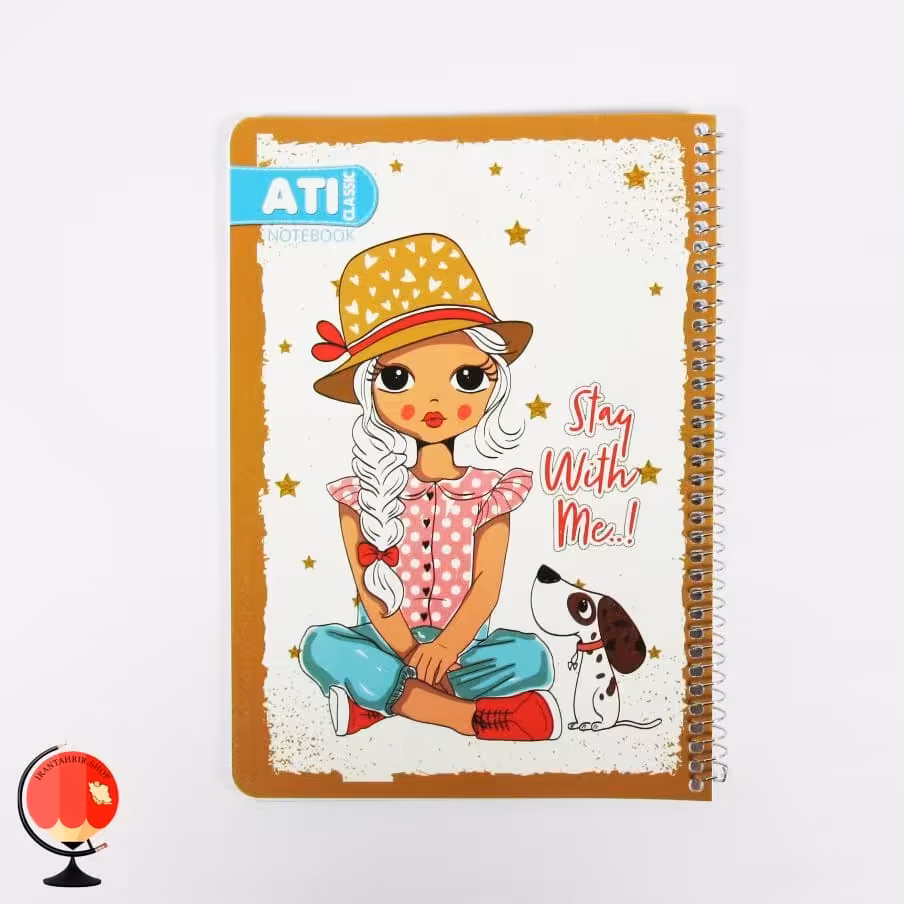 دفتر مشق 100 برگ سیمی طرح دختر آتی