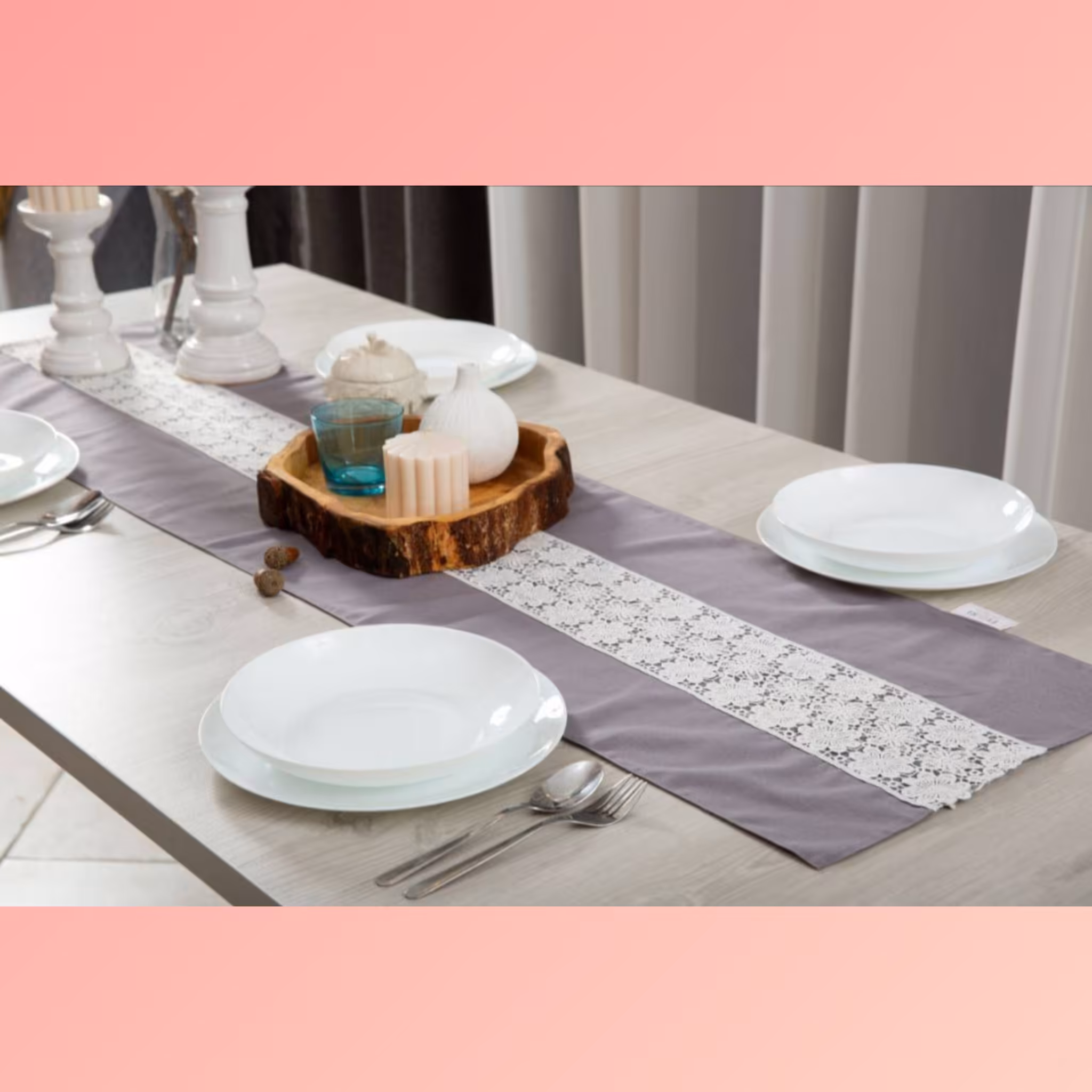 رانر لینن گیپوردار  طوسی سایز 150 در 40