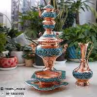 سرویس سماور مسی فیروزه کوب 65