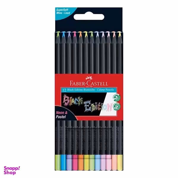 مداد رنگی 12 رنگ فابر کستل مدل بلک ادیشن پاستلی کد 116410