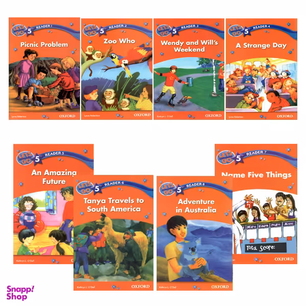 کتاب lets go readers 5 اثر جمعی از نویسندگان انتشارات هدف نوین مجموعه ۸ جلدی