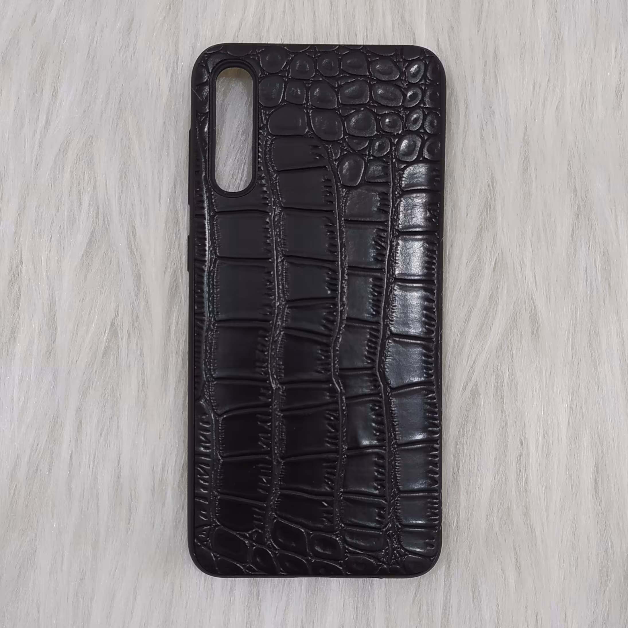 گارد سامسونگ A30s  و A50 و A50s چرم پوست ماری رنگ مشکی 