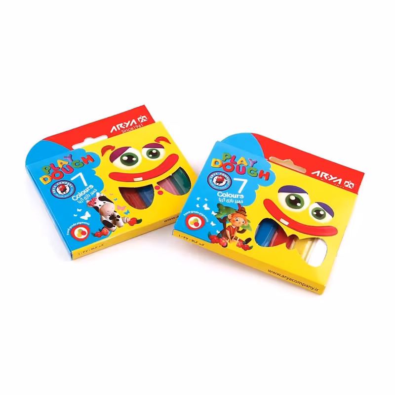 خمیر 7 رنگ جعبه مقوایی آریا