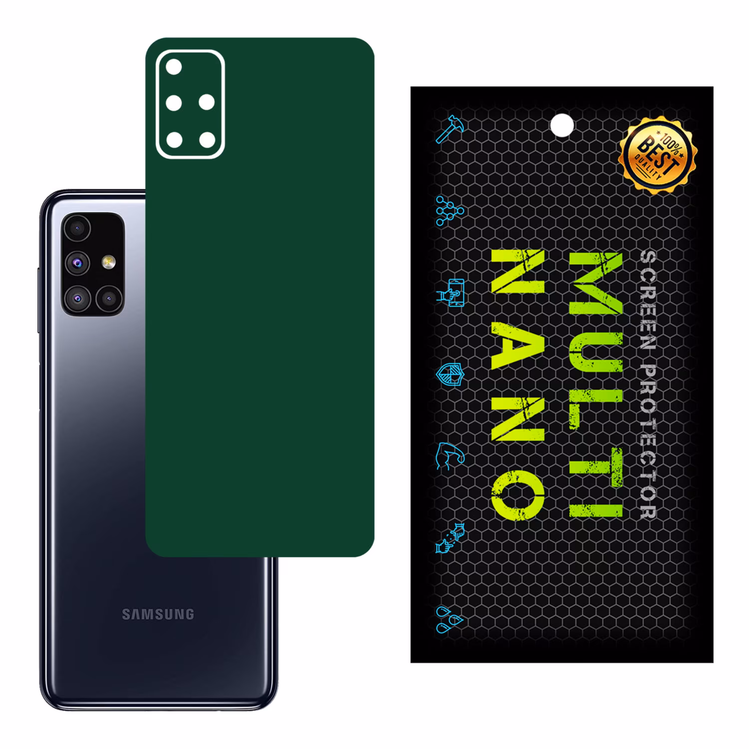 برچسب پوششی MultiNano مدل X-F1M-Green برای پشت موبایل سامسونگ M51