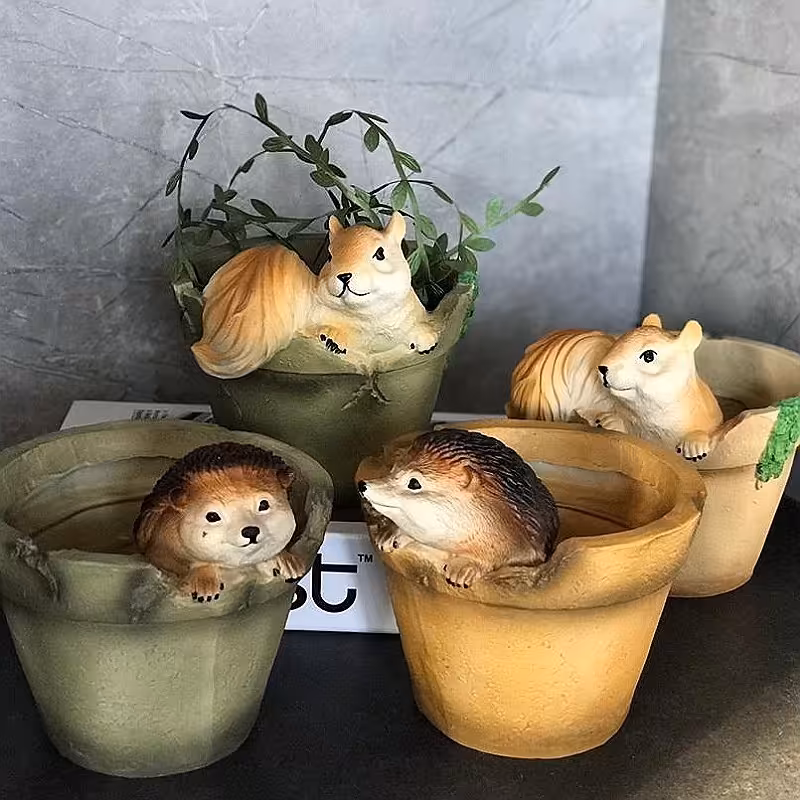 گلدان رزینی طرح سنجاب