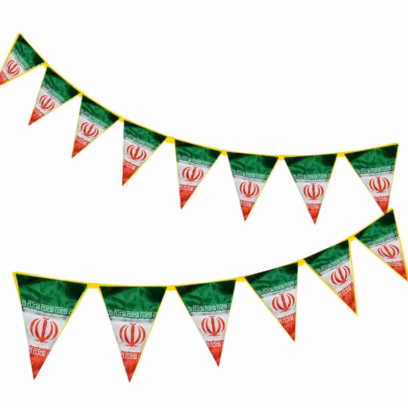 پرچم ریسه مثلث ساتن 15 برگی