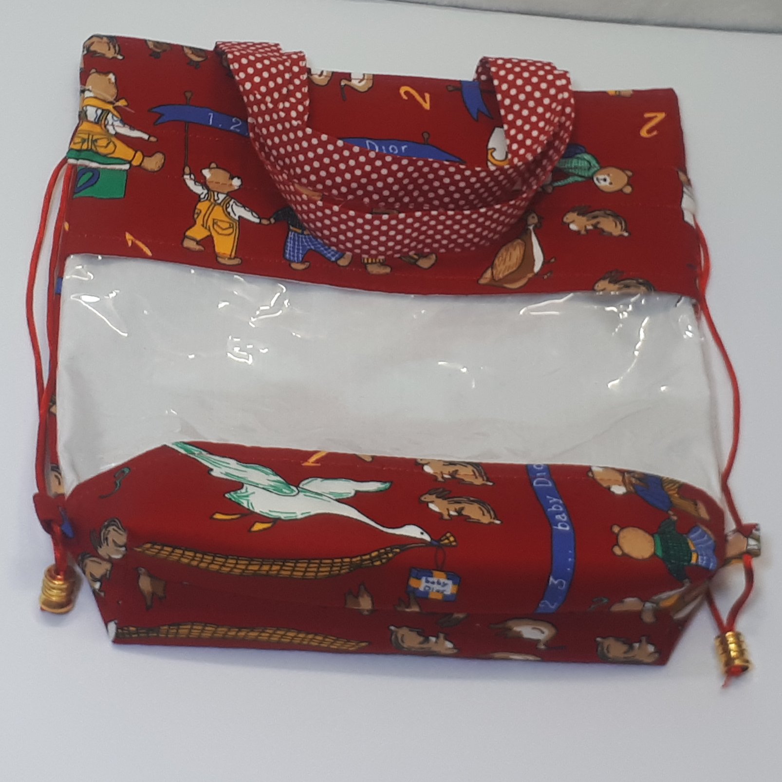 کیف جمع‌شو شفاف قرمز (کوله)