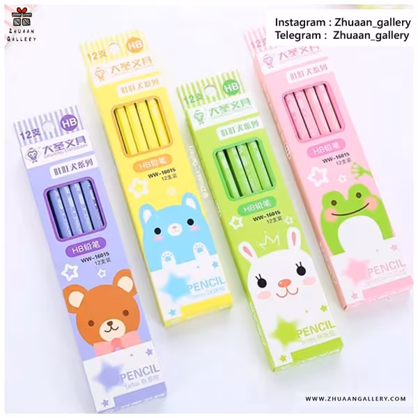 پک 12 تایی مداد سیاه پاستلی حیوانات جدید