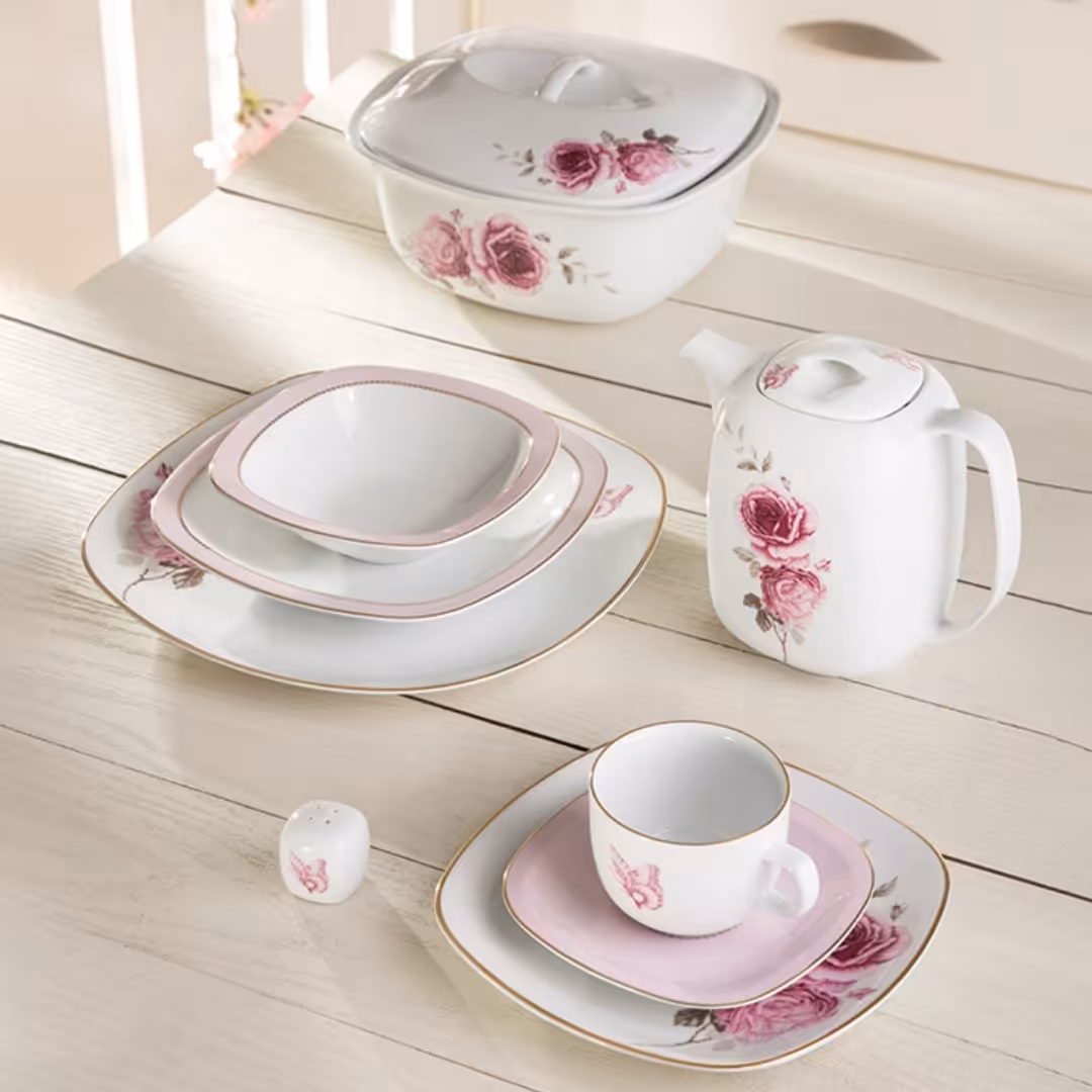 سرویس چینی زرین رزفلاور کواترو(درجه یک) 98 پارچه 12 نفره - ارسال رایگان با باربری به مرکز استان مقصد