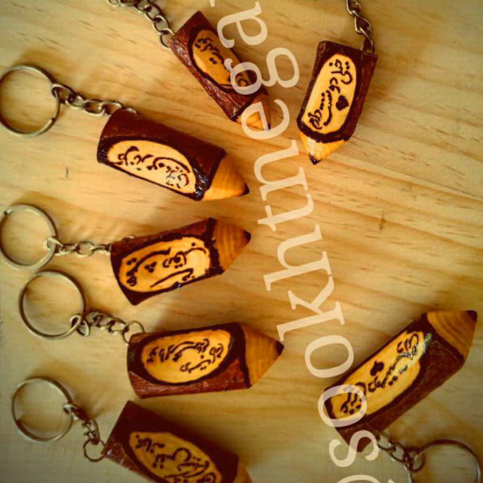 سرکلید طرح مداد چوبی