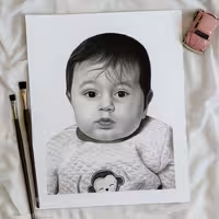 سفارش نقاشی چهره سیاه قلم هدیه 