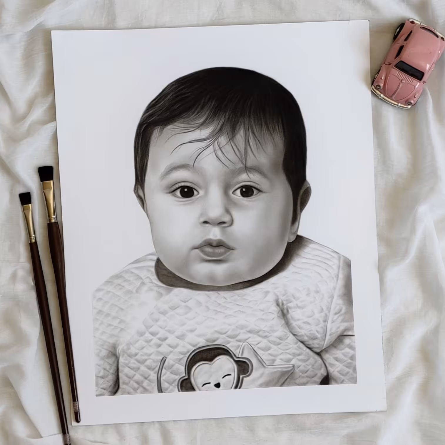 سفارش نقاشی چهره سیاه قلم هدیه 