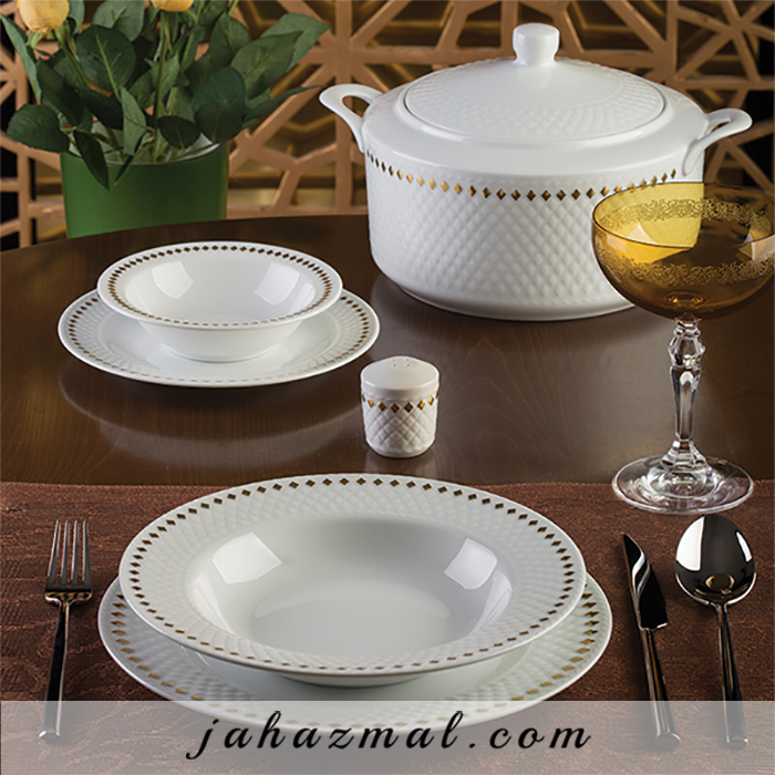 سرویس چینی زرین طرح گلدن ری 102 پارچه
