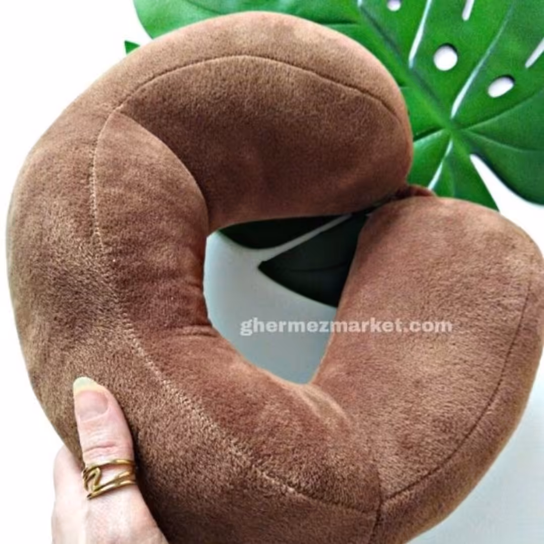 بالش گردنی  قهوه ای،336 گرم،استاندارد و طبی