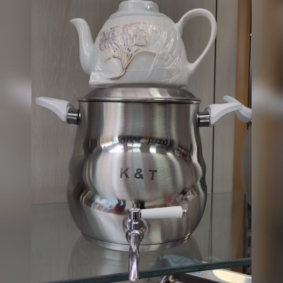 کتری و قوری استیل کف چدن درجه   یک   کی اند تی kt