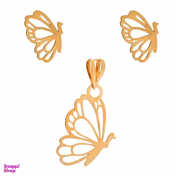 نیم ست طلا 18 عیار زنانه سانا گالری طرح پروانه کد 1264D9194