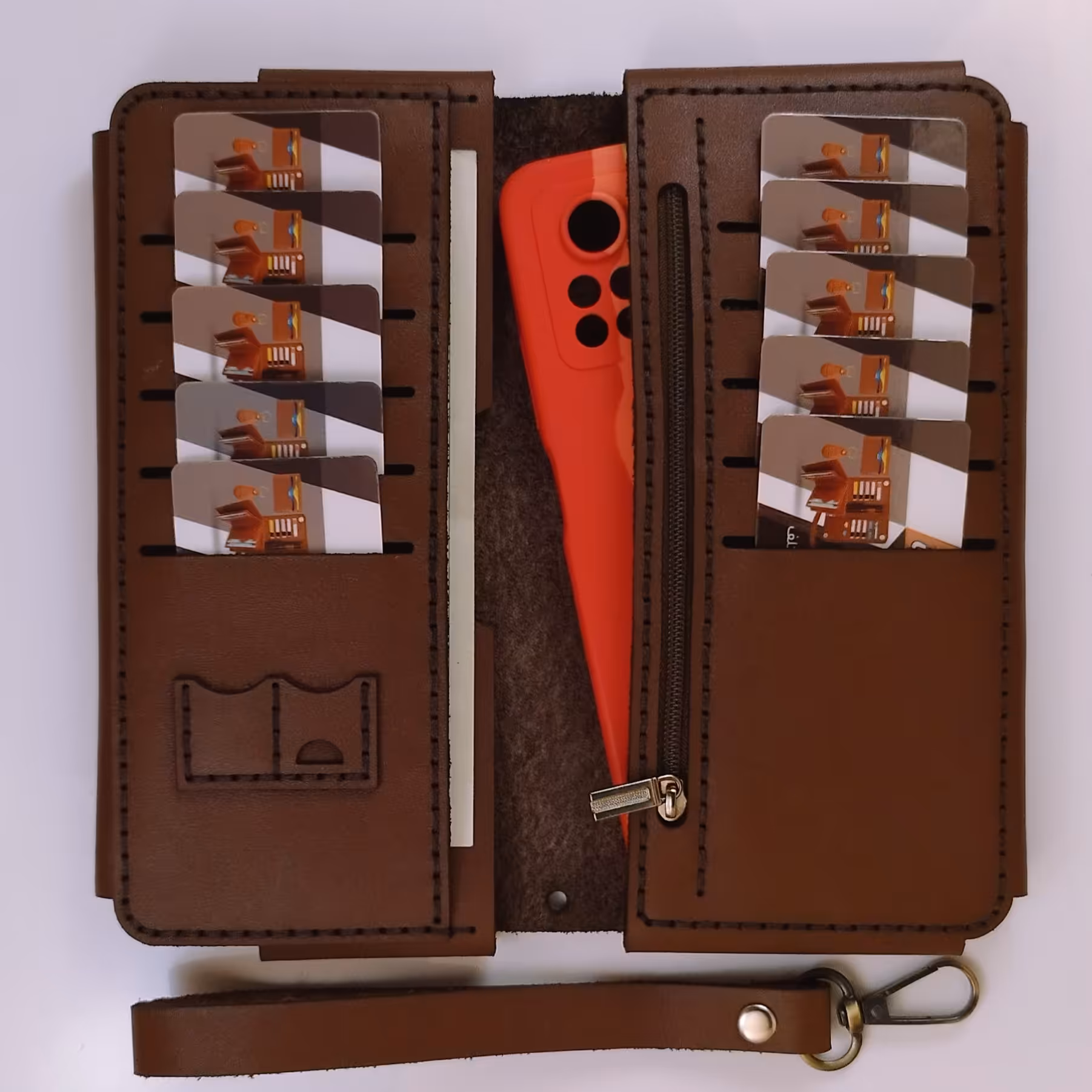 کیف کتی کیف پالتویی  کد523چرم طبیعی دست دوز به همراه بند